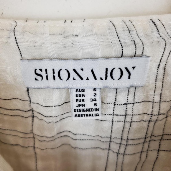 Shona Joy Tie Front Cream Linen Blend Midi Dress - Picture 6 of 9